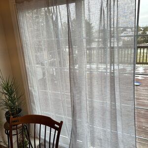 2 Panels Sheer Blue Curtains